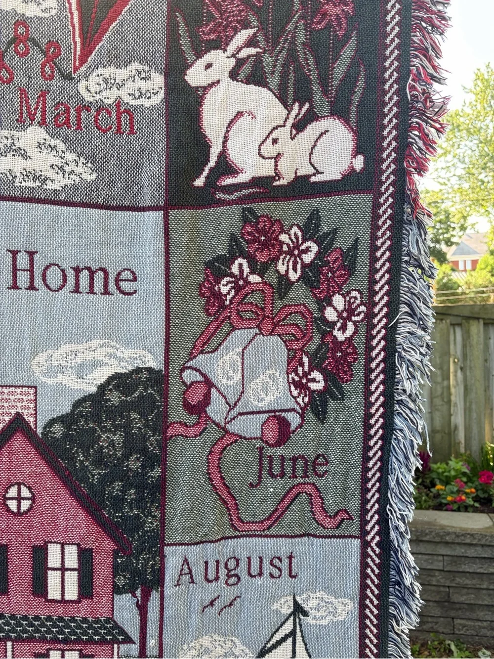 Source Unknown Pink & Gray 'Bless Our Home' Seasonal Throw Blanket with